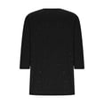 thumbnail image 5 of Staron Women's Casual Tops 3/4 Sleeve Round Neck Blouse Loose Comfy Fashion Basic Tee Shirt, Black M, 5 of 7