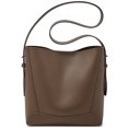 thumbnail image 3 of FOXER Bolsos de hombro retro de moda para mujer, bolso de mano tipo cubo de gran capacidad, bolso de oficina para mujer, bolso tipo hobo de cuero partido, bolsos para mujer con correa ancha, 3 of 5