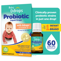 Baby Ddrops Probiotic Liquid Drops with Ddrops Vitamin D, 0.07 fl oz