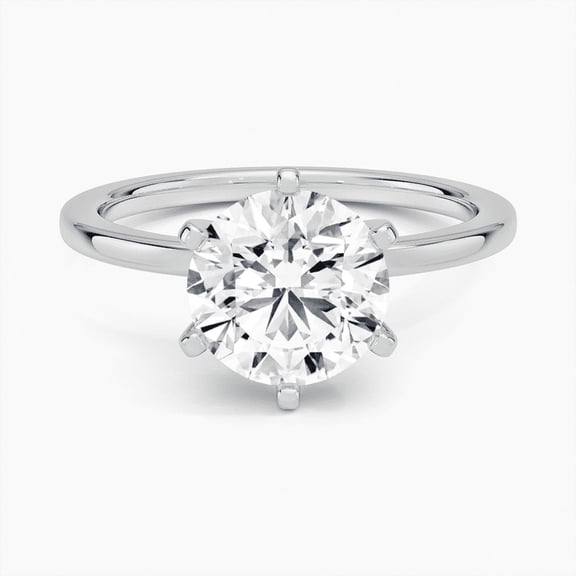 Zoya Jewel 1.9 Ct Round Brilliant-Cut Diamond Ring - 14K White Gold Plated Jewelry - Forever Diamond Ring for Women - Elegant 7th Anniversary Gift - Gorgeous Wedding Band for Her