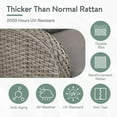 thumbnail image 6 of PARKWELL 3-Seat Patio Wicker Couch Outdoor Rattan Sofa Furniture with Thick Gray Cushions for Porch Balcony Backyard,Gray Wicker, 6 of 9
