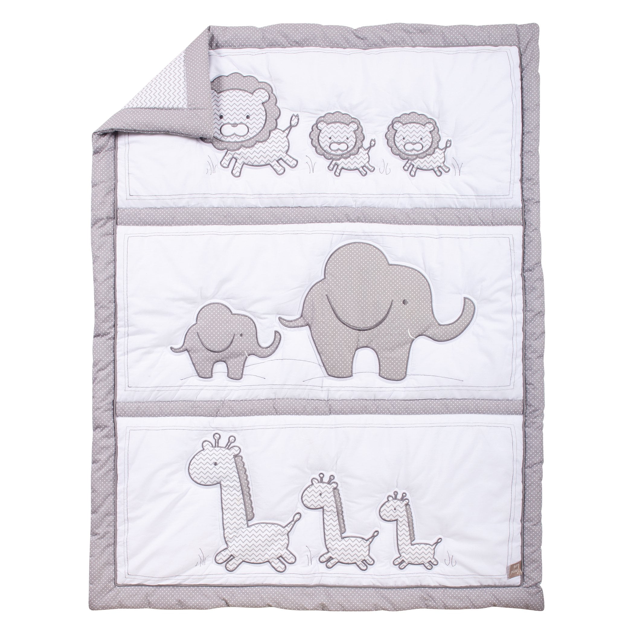 Trend Lab Safari Chevron 3 Piece Crib Bedding Set Black White