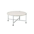 thumbnail image 1 of Acme Furniture Brecon Round Coffee Table with Chrome Legs, White Oak, 1 of 2