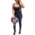 thumbnail image 3 of TRKIYQC, mono negro sin mangas ajustado con pantalones largos para mujer, ropa de discoteca con cuello en U, sin mangas, ahuecado, R Sexy Bodycon Romper TRKIYQC  perder, 3 of 7