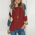 thumbnail image 4 of Womens Plus Size Tops Casual Long Sleeve Crew Neck Striped Loose Fit Tunic Tops, 4 of 6