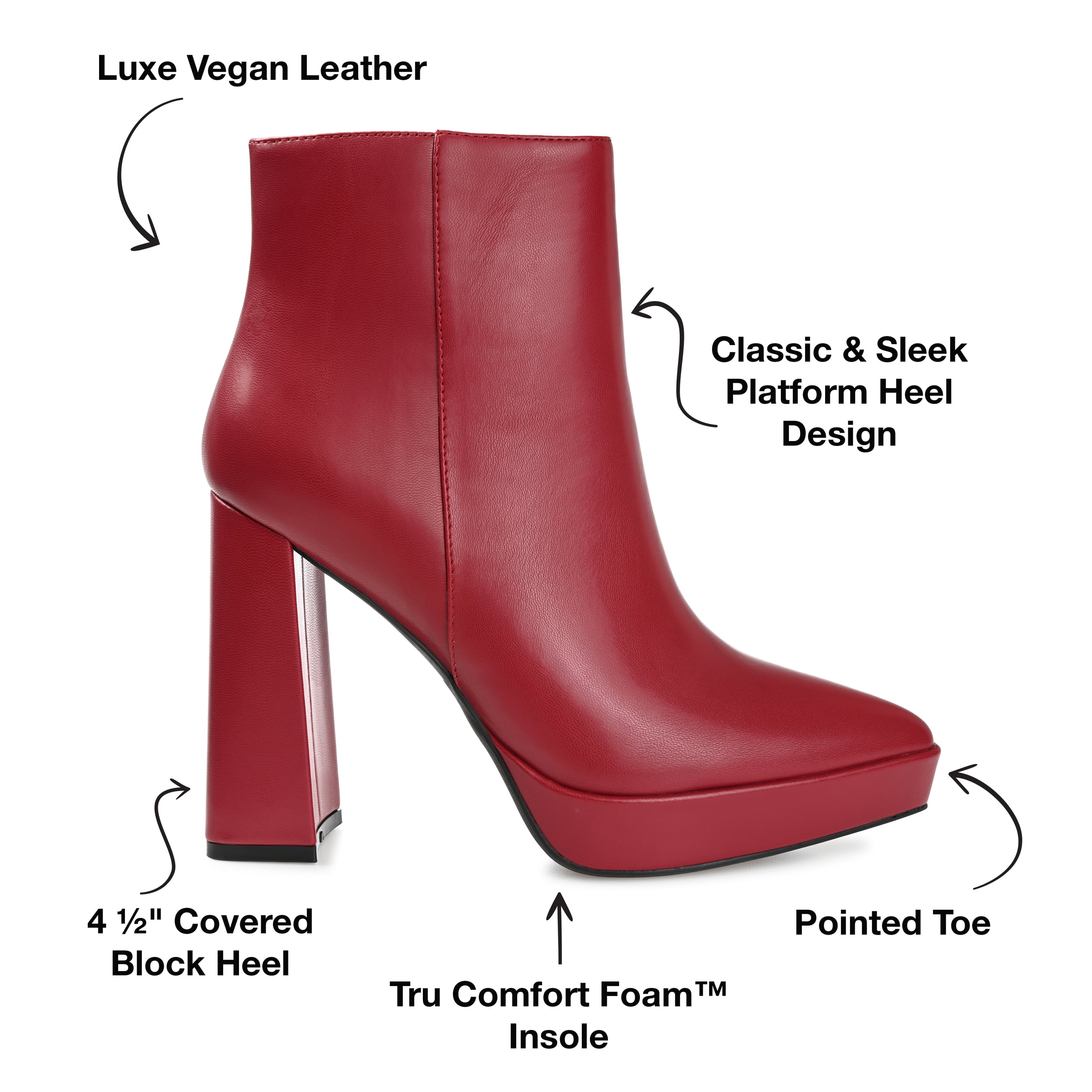 Journee Collection Womens Marnnie Pointed Toe Platform Ankle Booties