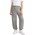 thumbnail image 7 of ITSAME Girls Sweatpants, Loose Fit Quick-Dry Elastic Waist Summer Fashion Casual Tapered Pants Gray Size 14-15, 7 of 7