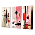 thumbnail image 3 of Designart "Retro Illustration Red and Blue Palette" Modern Geometric Wall Art Set Of 3 - Red Abstract Gallery Set For Office Decor, 3 of 6