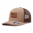 thumbnail image 2 of Vergiac American Flag Snake Graphic Leather Patch Trucker Hat, Men Adjustable Breathable Mesh Baseball Cap for Outdoor Travel Daily Casual Outfits, 2 of 6