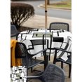 thumbnail image 5 of Outdoor Tablecloth with Umbrella Hole for Patio/Picnic/Party/Camping, Sage Green Geometric Waterproof Table Cloth Square Cover Washable, Black Grey Abstract Striped Modern Art (60"x 60"), 5 of 8