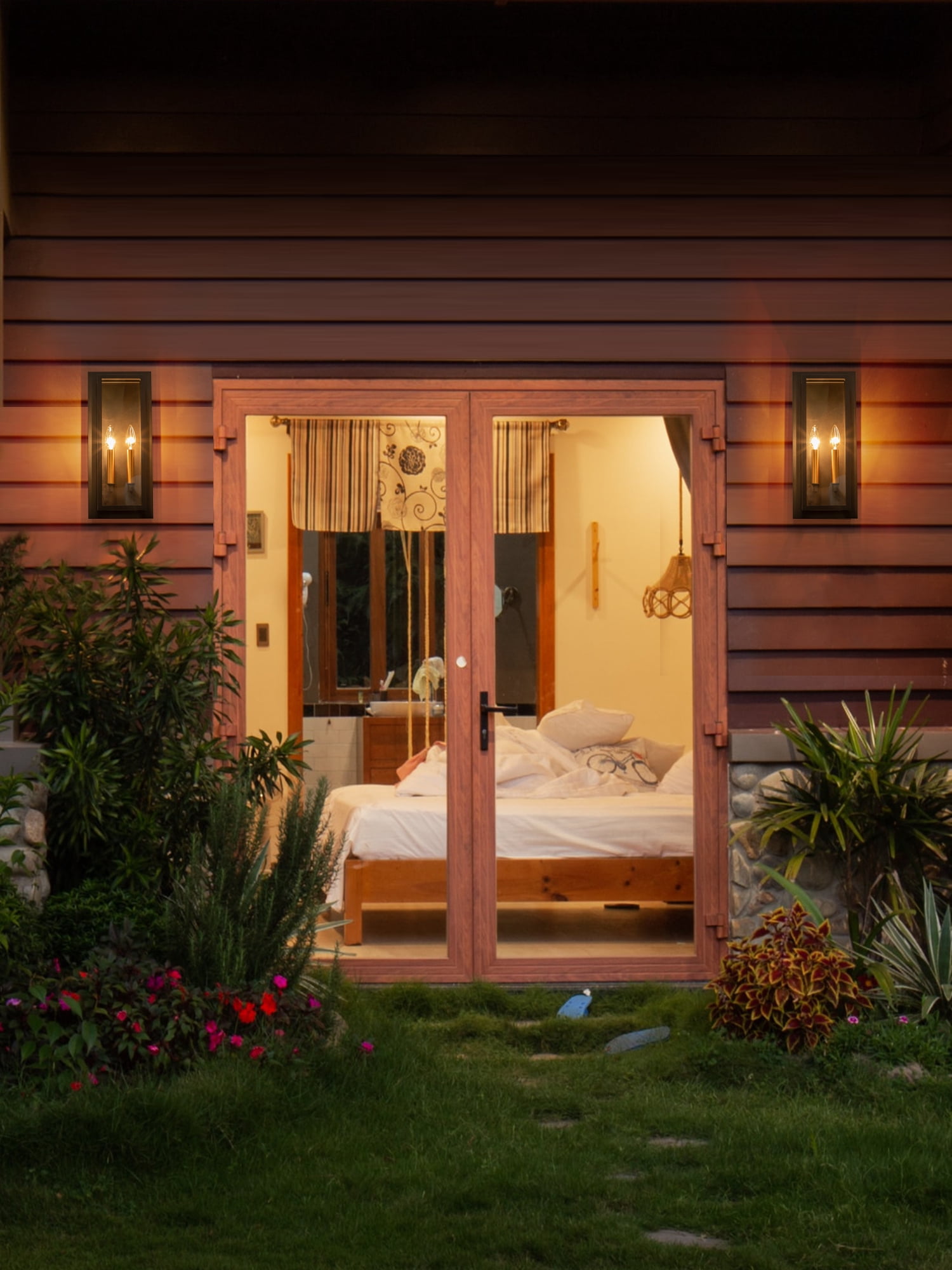 2-Light Modern outdoor wall sconce