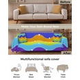 thumbnail image 3 of Rainbow Sofa Couch Covers for Dogs,Washable Sectional Couch Slipcovers for Loveseat with Tassels,Watercolor Gradient Heart Geometric Stripes Non Slip Sofa Throw Cover Blanket Large 71''x102'', 3 of 8