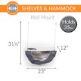 thumbnail image 5 of K&H Pet Products Wall Mount Cat Shelf & Cat Hammock, Single Shelf Gray/Natural, 23" x 12", 5 of 9