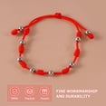 thumbnail image 4 of PEACNNG Hand-woven 7-knot Adjustable Bracelet Luck Red Rope Bracelet Beads Braided Bracelet, 4 of 5