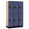 thumbnail image 3 of 15" Wide Double Tier Designer Wood Locker - 3 Wide - 6 Feet High - 18 Inches Deep - Blue, 3 of 4