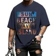 thumbnail image 2 of Ankishi Hawaiian T Shirts for Men Sun Beach Waves Island Short Sleeve Shirt Casual Crewneck Beach Tops for Vacation, 2 of 10