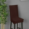 thumbnail image 2 of Housse de Chaise - Housse de Chaise en Polyester Brossé à Haute Élasticité, Protection Douce et Confortable pour Chaise de Salle à Manger, Brun, JKODE, 2 of 8