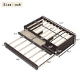 thumbnail image 2 of Twin Platform Bed with Trundle and 2 Drawers, Solid Wood Bed Frame with Power Strip, Built-In Charging Station, Espresso Finish,Ships 2 Pkgs, 2 of 9