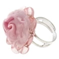 thumbnail image 2 of GlassOfVenice Murano Glass Pink Rose Flower Ring Adjustable, 2 of 5