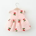 thumbnail image 6 of Zwiiyzr 2025 Boho Baby Dress Toddler Girl Summer Sleeveless Fruit Embroidered Little Flying Sleeve Dress for 6 Months-3 Years Baby Clothes Pink, 6 of 9