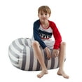 thumbnail image 5 of Inspired Home Bean Bag Cover Microfiber Striped 32"x32" Stuffed Animal Storage, 5 of 7