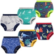 BIG ELEPHANT 6 packsToddler Training Pants, Soft Cotton Absorbent Training Underwear for Baby Boys & Girls, Ages 12M-6Y