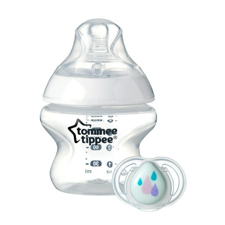 Tommee Tippee Closer to Nature Baby Bottle with 0-2 mo. Newborn Pacifier - 5-ounce