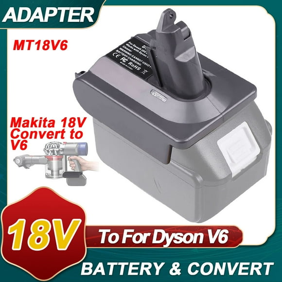 V6 Battery Adapter for Makita 18V Lithium Battery Converted for Dyson V6 SV04 SV03 DC59 DC58 DC62 SV09 SV05 Absolute Motorhead Cordless Vacuum Cleaner Battery for Animal (MT18V6 Adapter only)