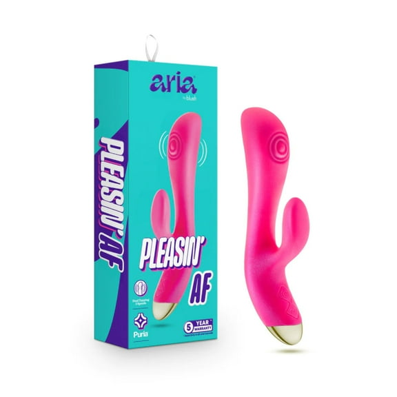 Blush Aria | Pleasin' AF: 8 Inch Flexible Multispeed G Spot Vibrator in Fuchsia - Made with Smooth Ultrasilk™ Puria™ Silicone
