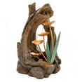 thumbnail image 4 of Wind & Weather Realistic Indoor/Outdoor Woodland Stump Fountain with Metal Lily Pads, 4 of 13