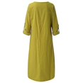 thumbnail image 4 of Ladies With Pockets Kaftan Casual Roll Up Sleeve Maxi DressesL, 4 of 5