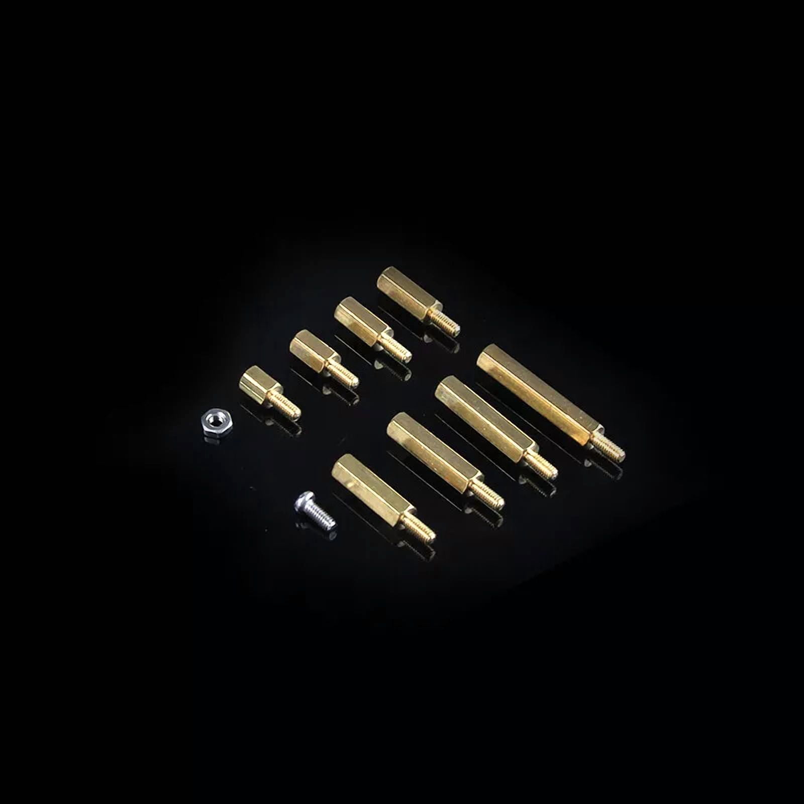 CIRCLE- 240Pc M2.5 Male To Female Brass Standoff Pcb Threaded Spacers Hex Screws Nut Set