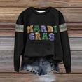 thumbnail image 2 of Aoiroe Women 2026 Holiday Casual Mardi Gras Sweatshirts Long Sleeve Sequin Sweatshirt Fashion Glitter Hoodies Outfits Black L, 2 of 9