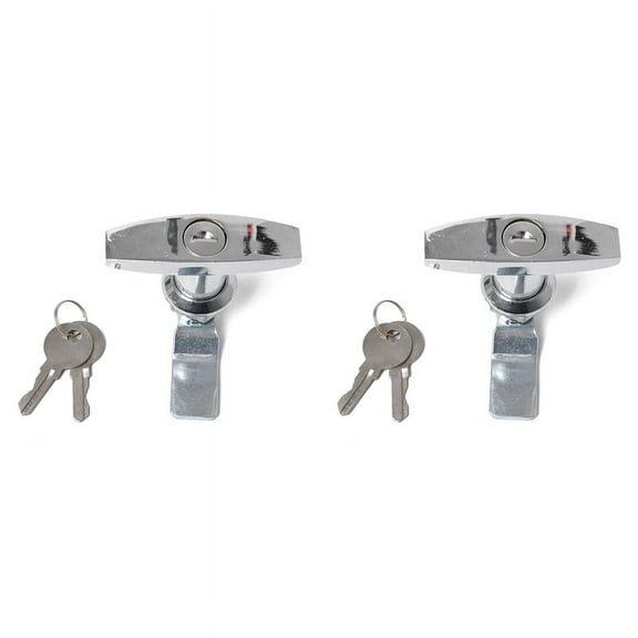 2X Turn T-Handle Lock with Keys for Trailer Caravan ToolBox Distribution Box Truck RV