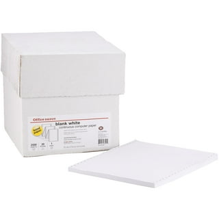 Staples Computer Paper, 9 1/2 x 11, Perforated, Blank White, 15lb,  3,200/Box