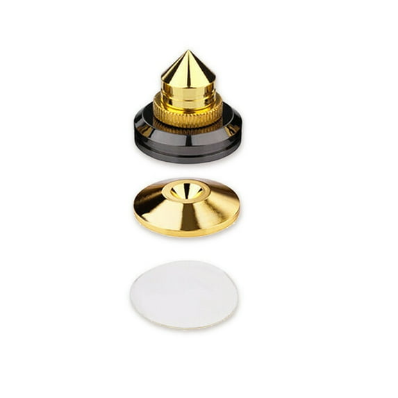 Tssuoun 4 Piece Speakers Spikes Shockproof Isolation CD Amplifier Turntable Pads Feet Metal Cone Base Foot Supplies for Loudspeaker Box