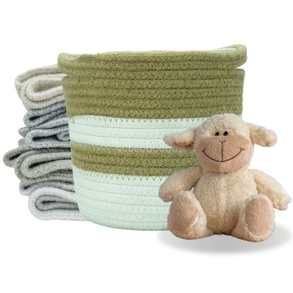 Planterist Cesta Organizadora Chica Tejida – Algodón Lavable, Plegable y Portable – Multiusos 19.5x17.5 cm para Almacenaje, Decoración y Ropa Sucia (Pátzcuaro)