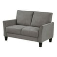 thumbnail image 4 of Xumo Loveseat- Taupe Gray Fabric- 56 Inch- Black Tapered Wood Legs, 4 of 6