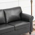 thumbnail image 6 of Modern Simple PU Cover 3-Seater Sofa 210cm with Solid Wood Frame, 6 of 19