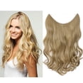 thumbnail image 2 of Benehair Adjustable Headband Invisible Wire Hair Extensions Highlight Long Wavy Curly Synthetic Hairpiece for Women Heat Resistant Fiber No Clip, 2 of 8