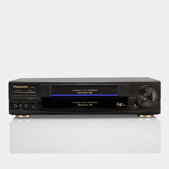 Restored Panasonic PV-9661 VCR VHS w/ Original Box, Remote, Manual, A/V Cables, & HDMI Converter