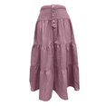 thumbnail image 4 of RUTAYY Women Long Denim Maxi Skirt High Waist Flowy Ruffle Pleated Tiered A-Line Skirt For Streetwear Holiday Casual Skirts Solid Color Casual Travel Skirts, 4 of 5