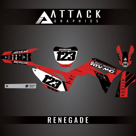 Attack Graphics Custom Renegade Complete Bike Graphics Kit for Honda CRF450R 2020