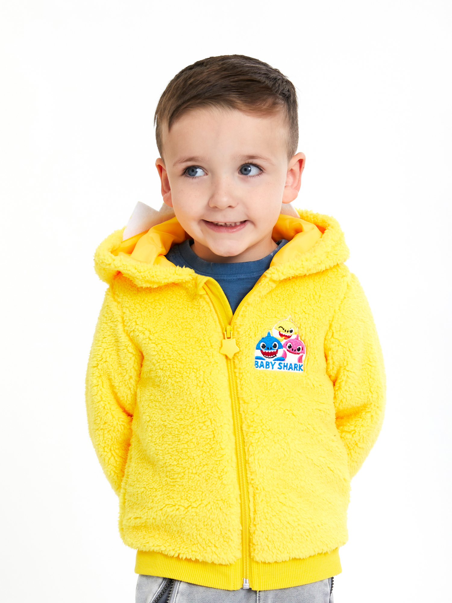 Baby Shark Toddler Cosplay Faux Sherpa Hoodie, 12M-5T - image 5 of 9