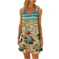 thumbnail image 2 of Teissuly Women's Round Neck Sleeveless Gradient Tie Dyed Beach Dress, 2 of 5