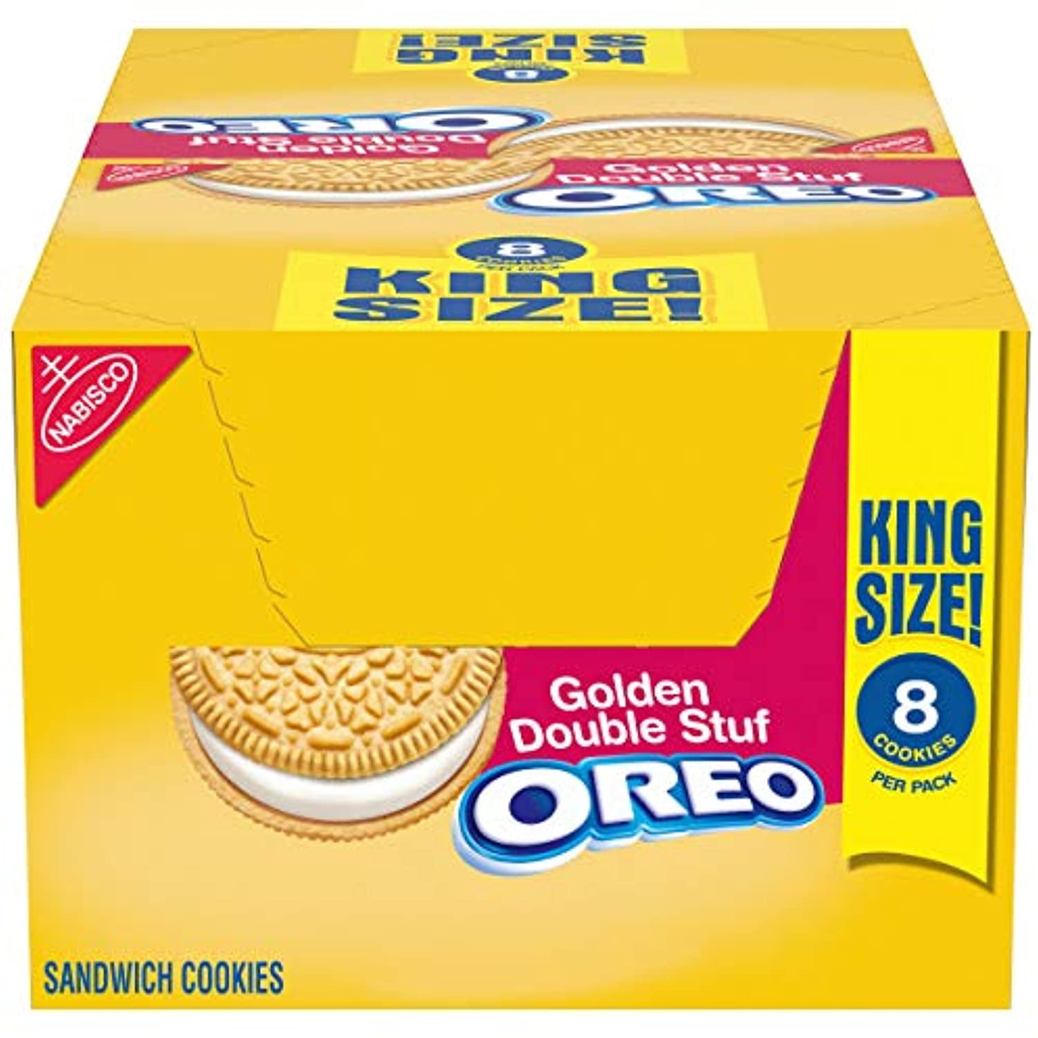 Oreo Double Stuf Golden Sandwich Cookies, Vanilla Flavor, 10 King Size