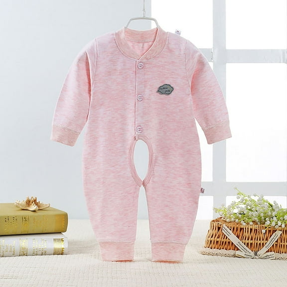 Infant Girls Pajamas Set Solid Crewneck Top Trousers Spring Fall Pajamas Girl Pjs Size 1-3 Months