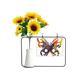 thumbnail image 1 of Flores en mariposa Tarjeta de bendición de jarrón de girasol artificial, 1 of 3