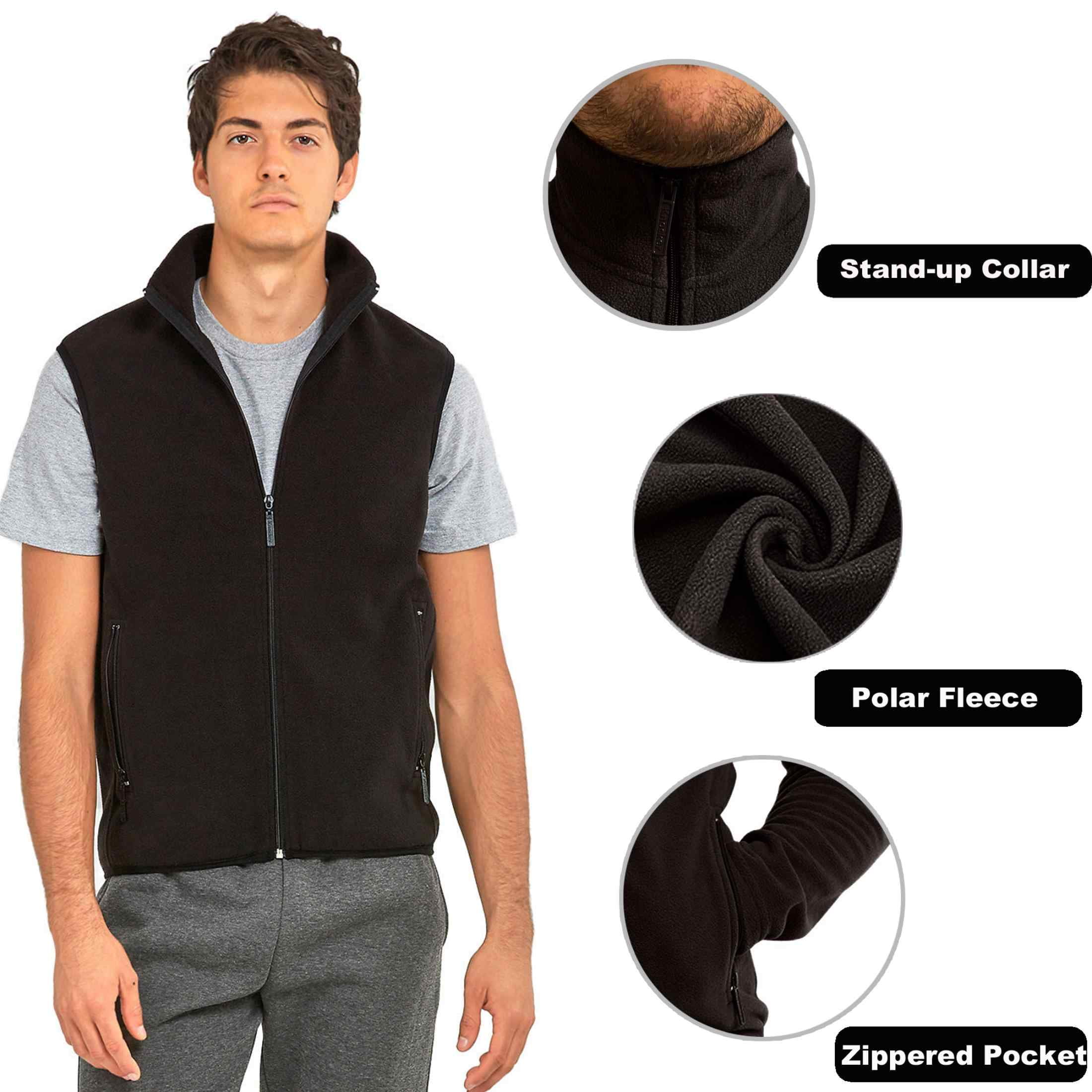 Men's Full-Zip Polar Fleece Vest, Navy 2XL, 1 Count, 1 Pack