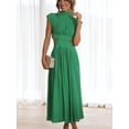 thumbnail image 2 of Women's Cutout Mock Neck Sleeveless Ruched Dress with Sheer Panels 95% polyester 5% spandex for a Flattering Fit, 2 of 20